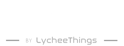 "Official SmartSlydr logo by Lychee Things – innovators in automatic sliding door openers for modern homes and pet freedom."