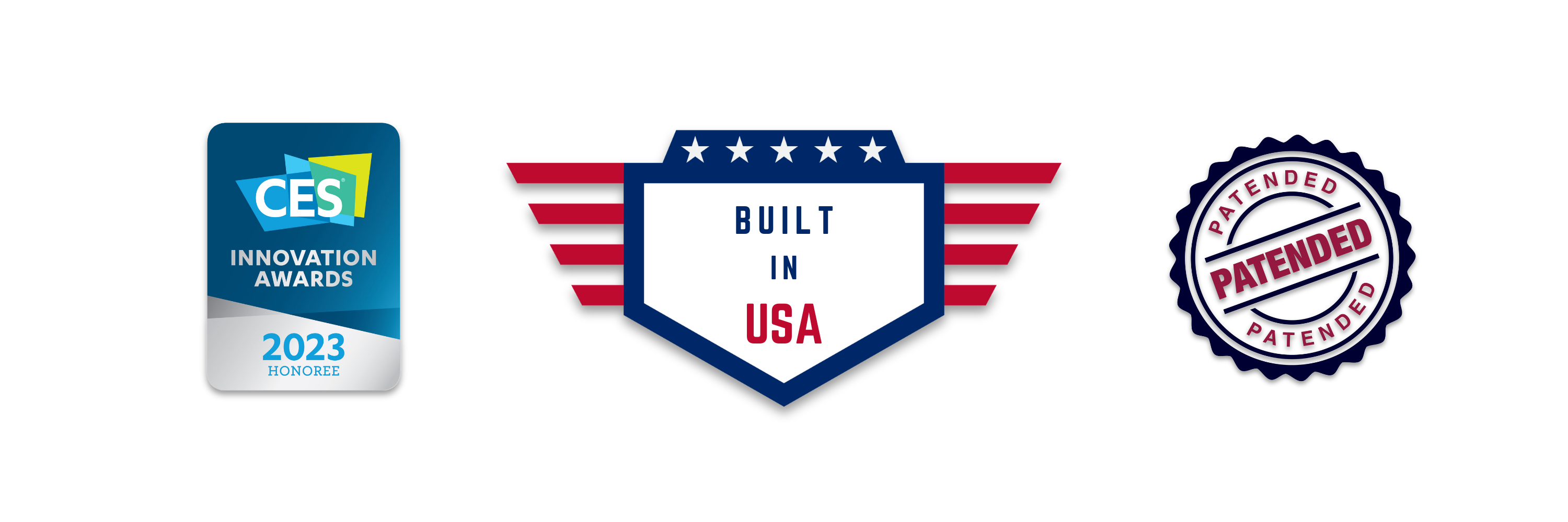 Logo SmartSlydr Patented, CES Innovation Award & Built In USA