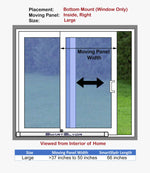 SmartSlydr Bottom-mount automatic door opener – Large size, right-moving configuration. Ideal for sliding window with right-side movement.