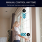 Pulling the manual release cord to operate the SmartSlydr automatic sliding pet door by hand