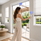 SmartSlydr Regal wireless control button being used to open a sliding door